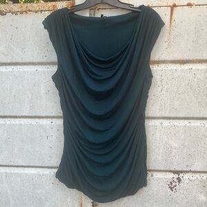 Maurices Dark Teal Draped Blouse M
